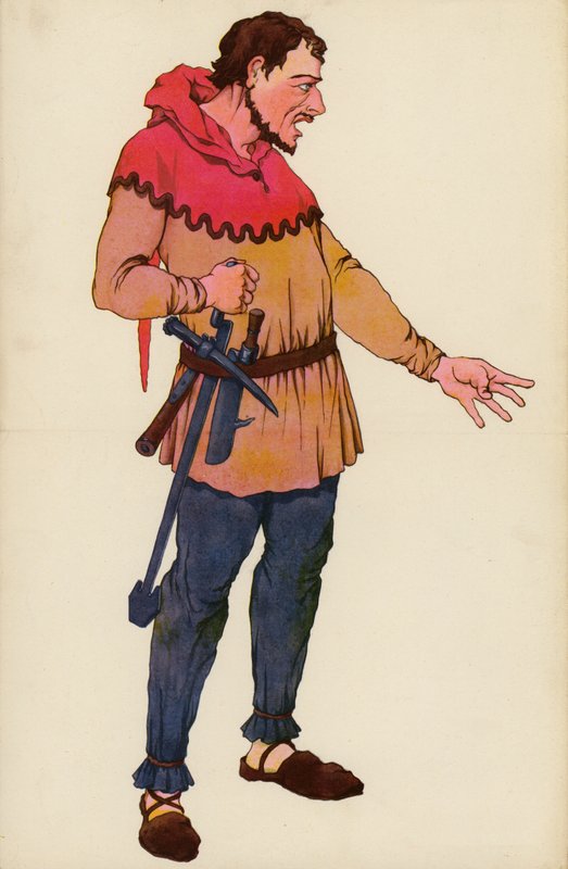 Wat Tyler (farge litho) av English School