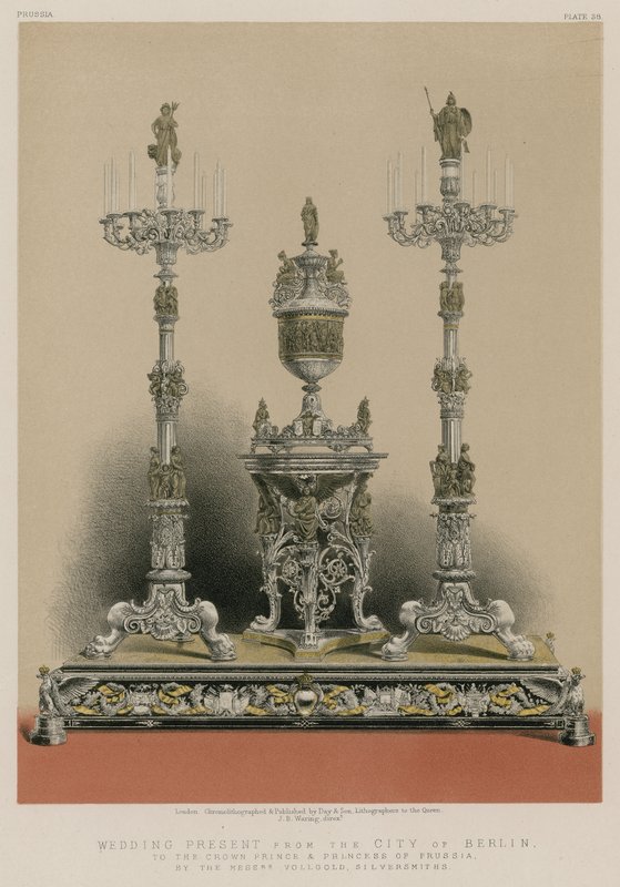 Bryllupsgave fra byen Berlin, til kronprinsen og prinsessen av Preussen av herrene Vollgold, Silversmiths av English School