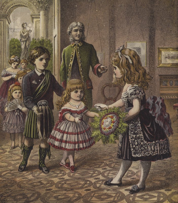 Velkommen til en gjest til festen (farge litho) av English School