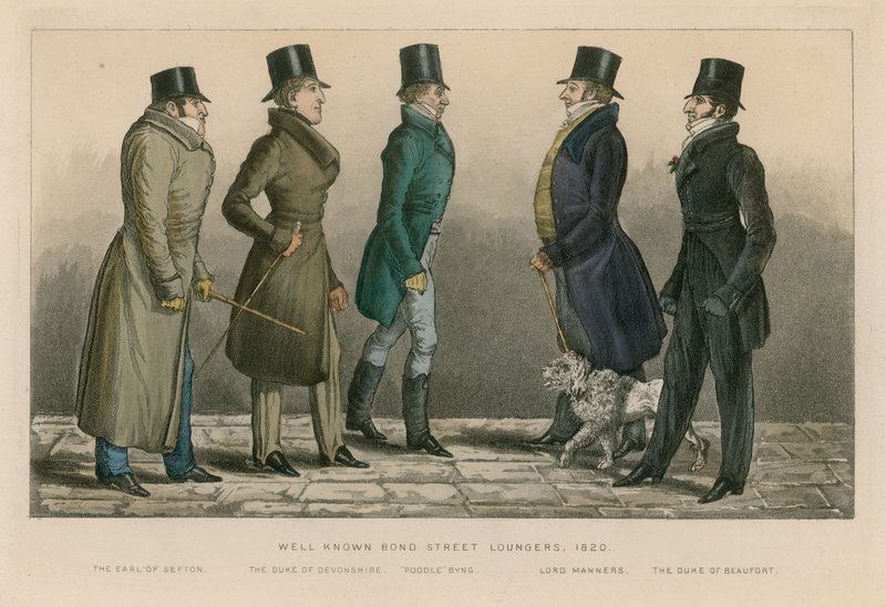 Velkjente Bond Street Loungers, 1820 av English School