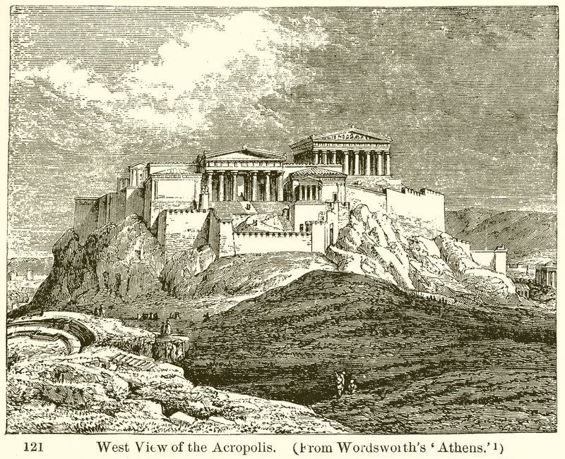 Vestutsikt over Akropolis av English School