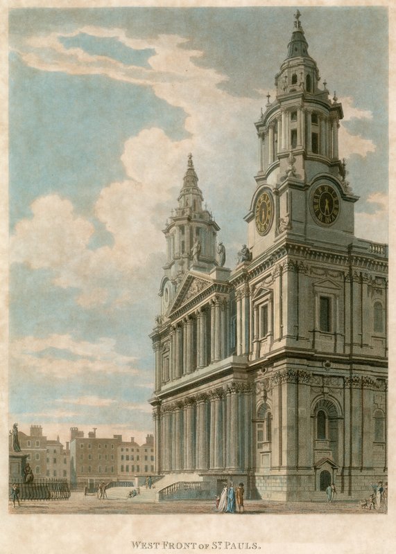 Vest foran St Pauls Cathedral, London av English School