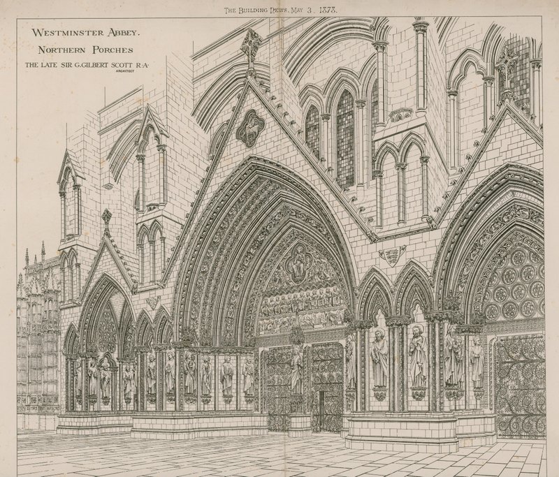 Westminster Abbey nordlige verandaer av English School
