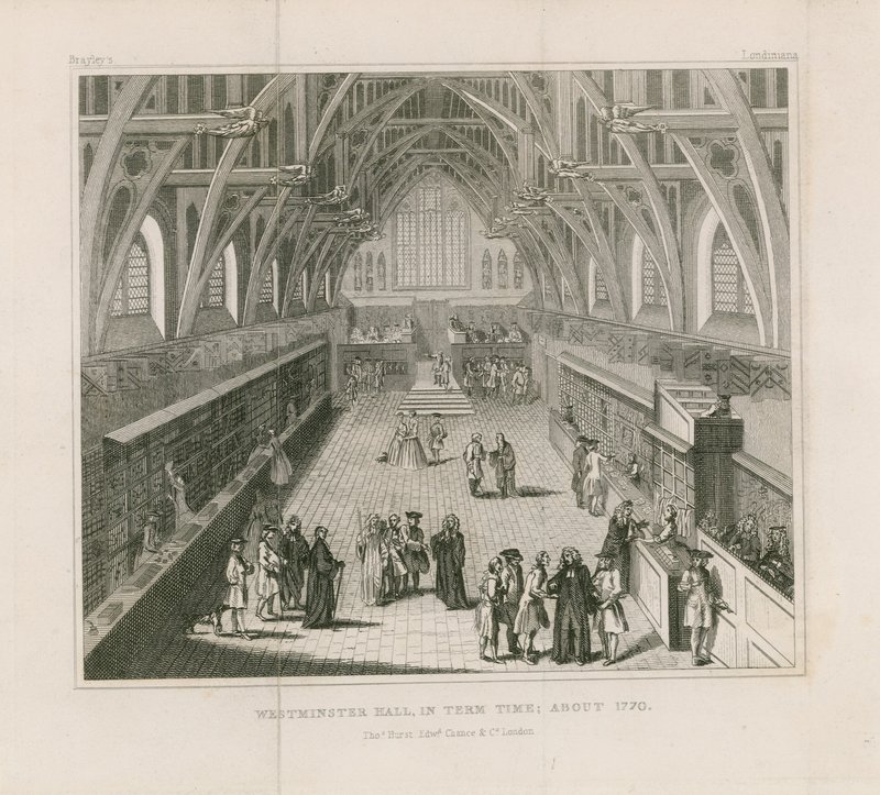 Westminster Hall i termin, ca 1770 av English School