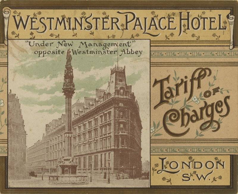 Westminster Palace Hotel Tariff av kostnader av English School