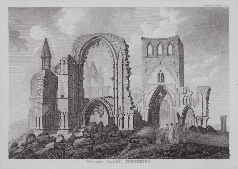 Whitby Abbey, Yorkshire (gravering) av English School