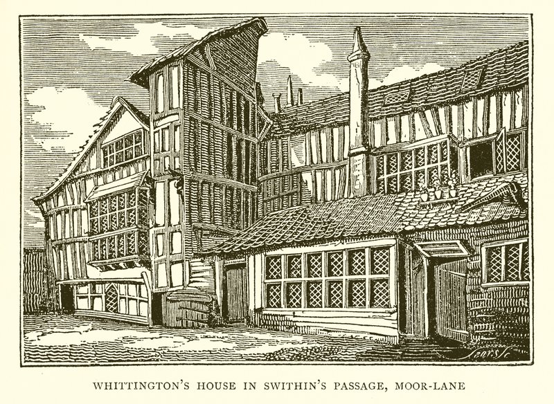 Whittingtons House i Swithins Passage, Moor-Lane av English School