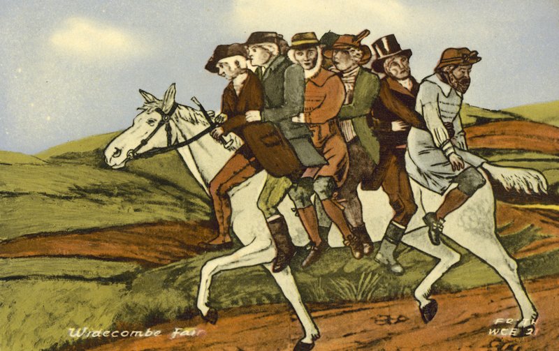 Widecombe Fair (farge litho) av English School