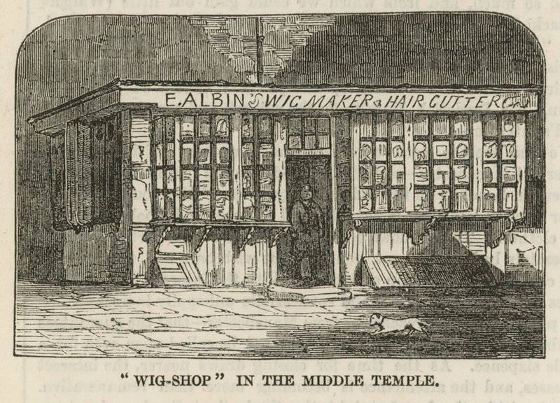 Parykkbutikk i Middle Temple av English School