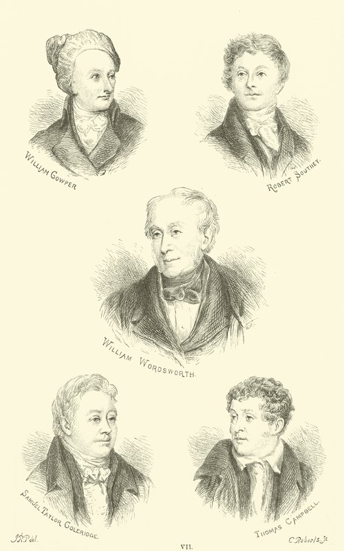 William Cowper, Robert Southey, William Wordsworth, Samuel Taylor Goleridge, Thomas Campbell av English School