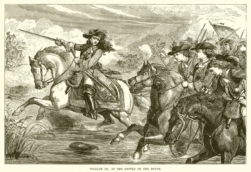 William III i slaget ved Boyne av English School