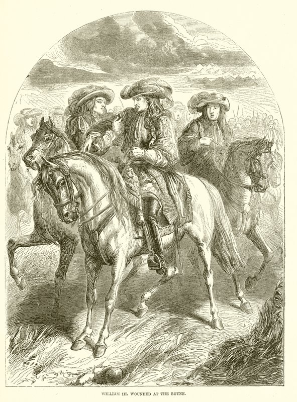 Vilhelm III. såret ved Boyne av English School
