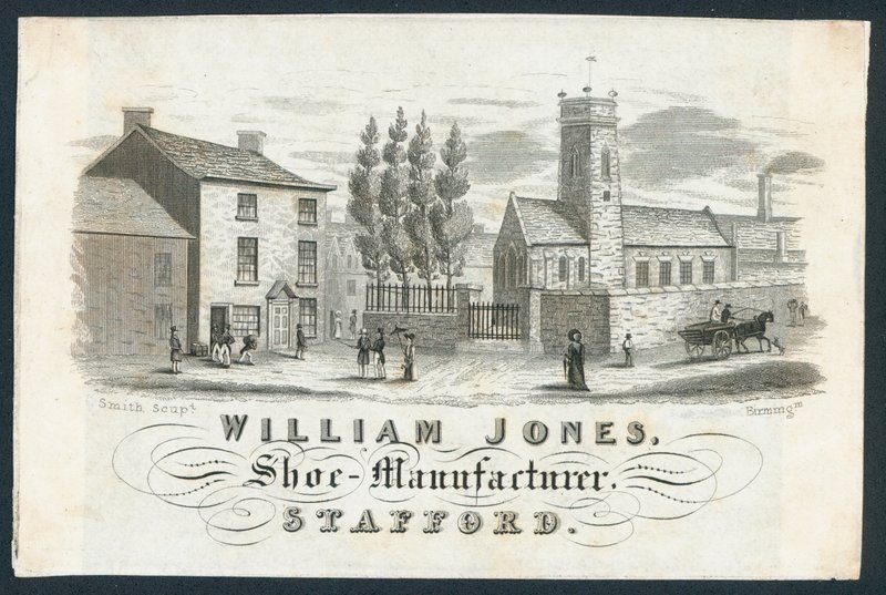 William Jones, skoprodusent, handelskort av English School