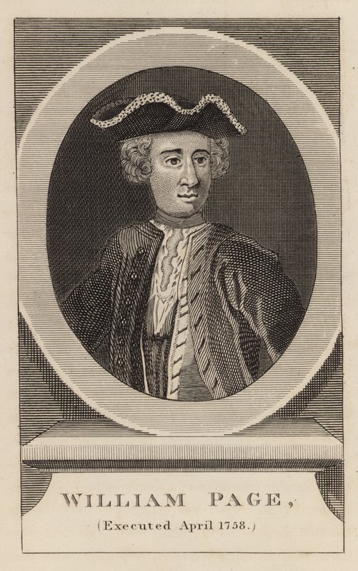 William Page, henrettet april 1758 av English School