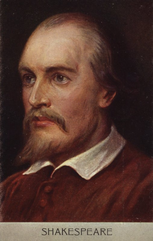 William Shakespeare (ca. 1564–1616), engelsk dramatiker og poet (fargelitografi) av English School