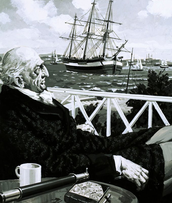 William Turner satt i timevis og så på seilskutene som gikk forbi av English School