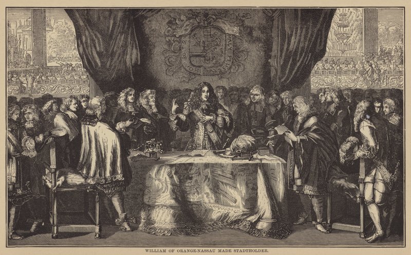 Vilhelm av Oranien-Nassau laget Stadtholder (gravering) av English School