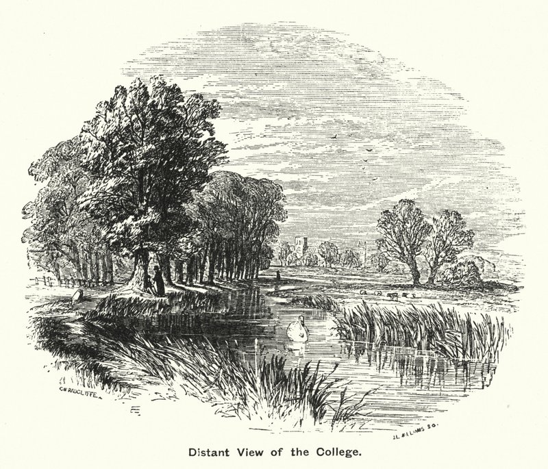Winchester College: Fjernsyn over høyskolen (gravering) av English School