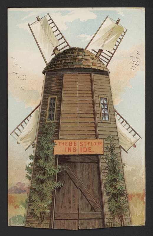 Vindmølle (farge litho) av English School
