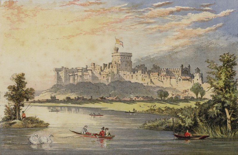 Windsor Castle fra Themsen av English School