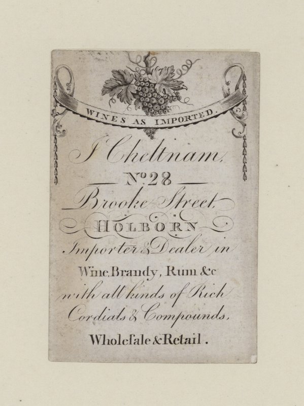 Wine Merchants, IN Cheltenham, handelskort av English School