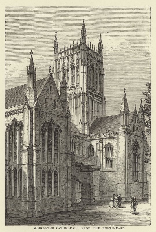 Worcester Cathedral, fra nord-øst av English School