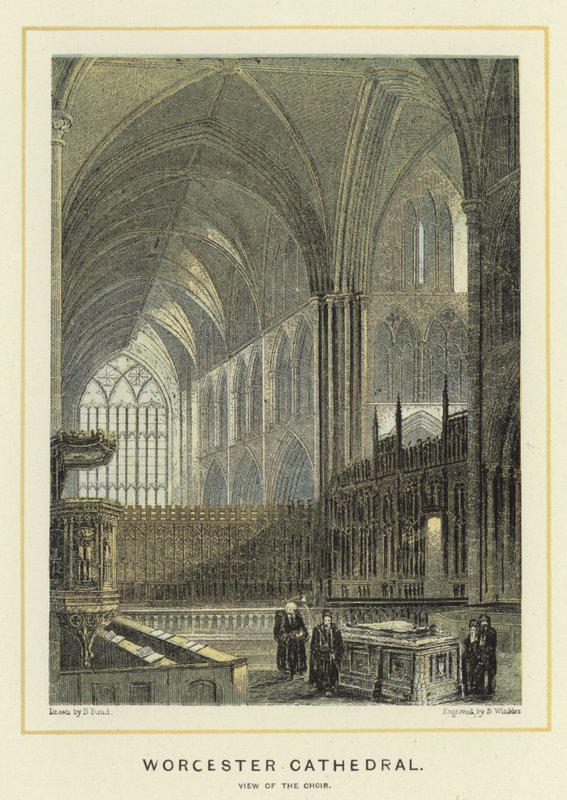 Worcester Cathedral, utsikt over koret av English School