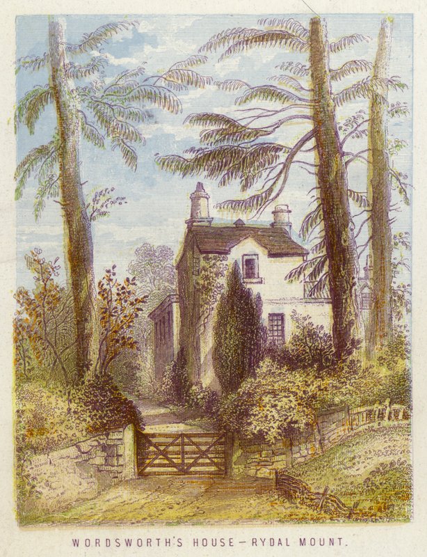 Wordsworth's House, Rydal Mount (farge litho) av English School