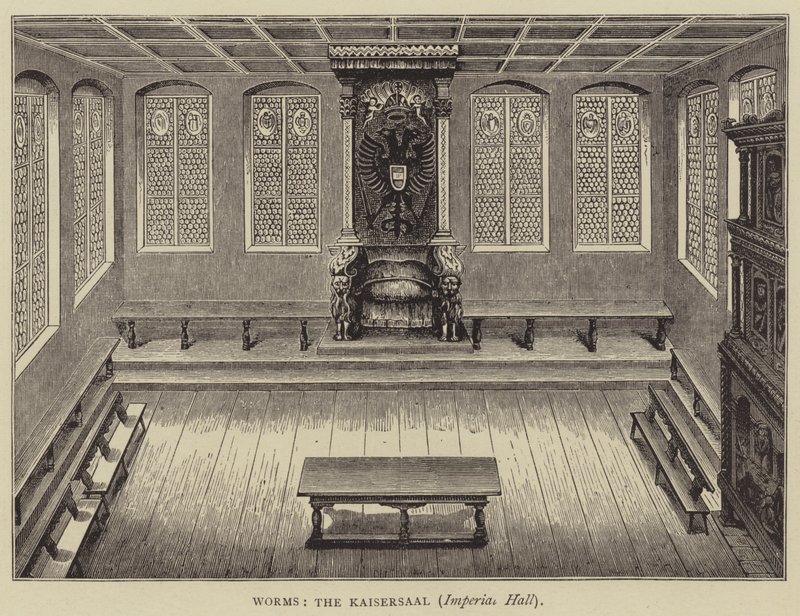 Worms, Kaisersaal, Imperial Hall (gravering) av English School