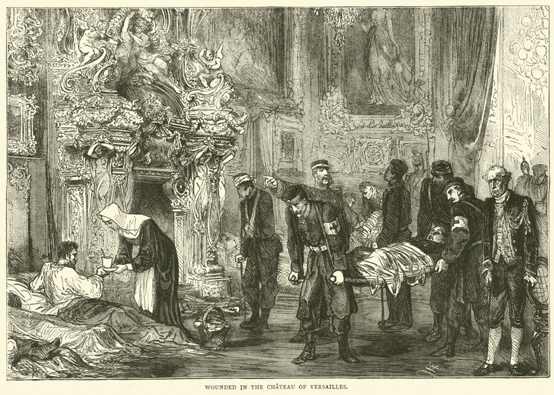 Såret i Chateau of Versailles, januar 1871 av English School