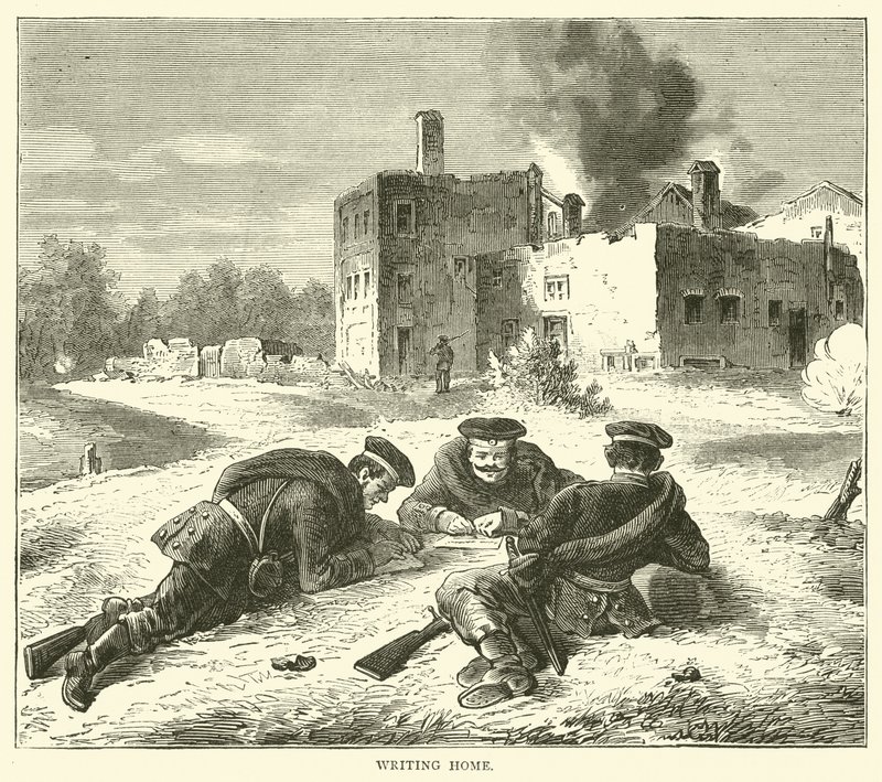 Skriver hjem, september 1870 av English School