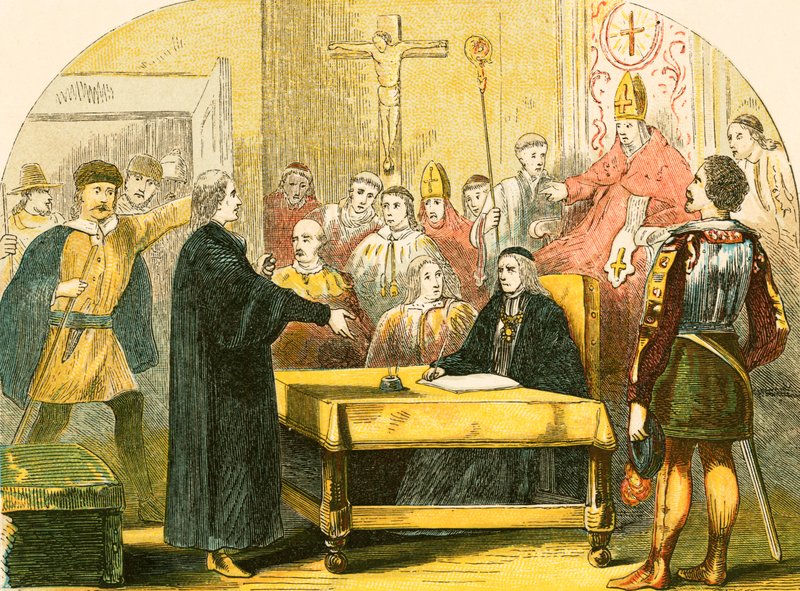 Wycliffe før synoden i Lambeth av English School