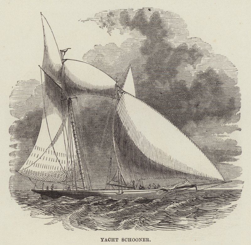 Yacht skonnert (gravering) av English School