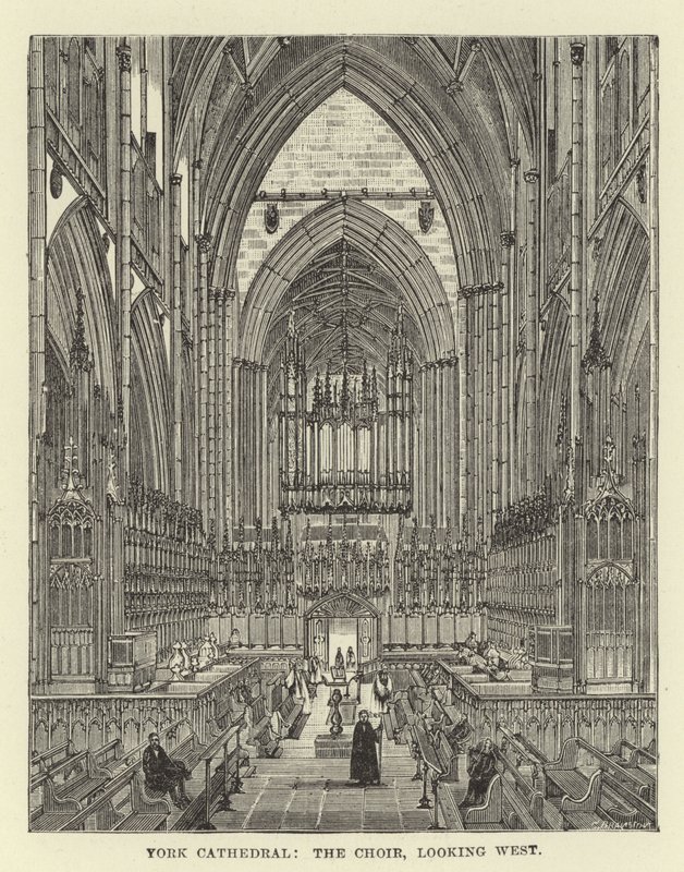 York Cathedral, koret, ser vestover av English School