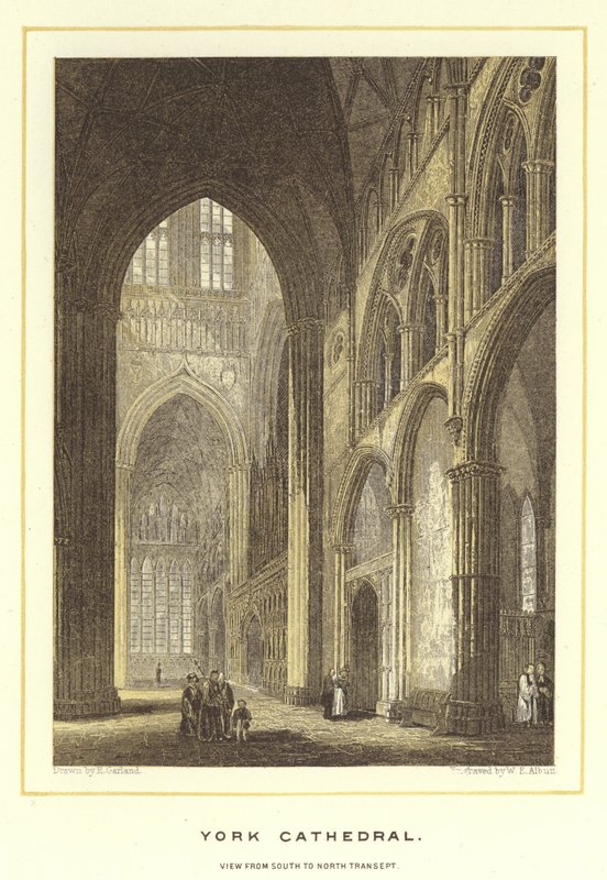 York Cathedral, utsikt fra sør til nord transept av English School
