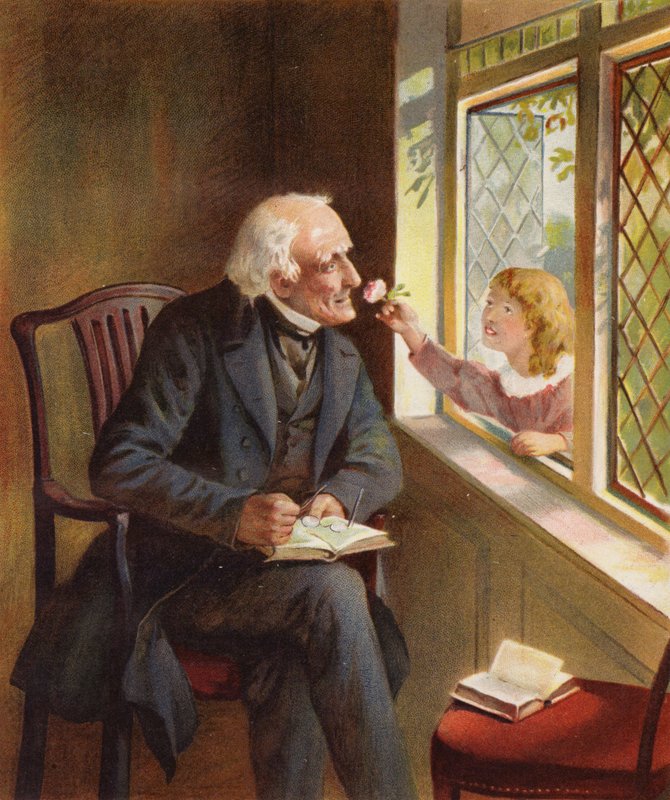 Ungdom og alder (farge litho) av English School