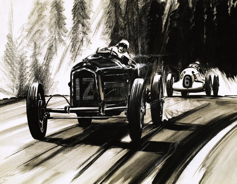 på Nürburgring, den tyske racerbanen på veien av English School