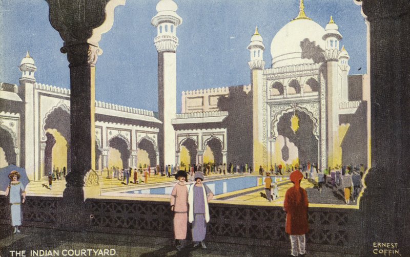 The Indian Courtyard, British Empire Exhibition, Wembley, 1924 av Ernest Coffin
