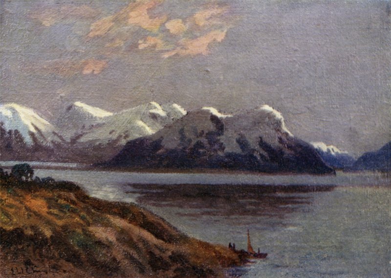 Kveld på kanalen, Tierra del Fuego av Ernest William Christmas