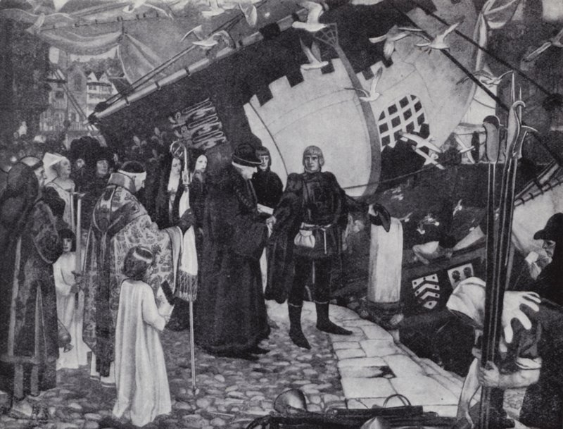 Italienskfødt engelsk oppdagelsesreisende, John Cabot, som oppdaget den nordamerikanske kystlinjen av Ernest (after) Board