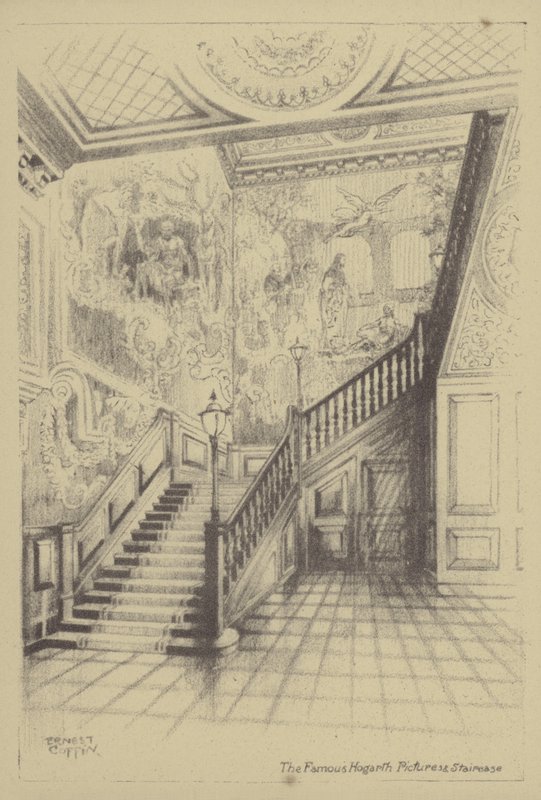 The Famous Hogarth Pictures and Staircase av Ernest Coffin