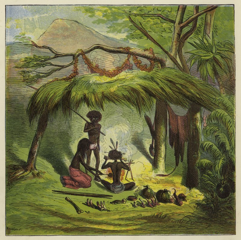 Ashanti-familien har te av Ernest Henry Griset