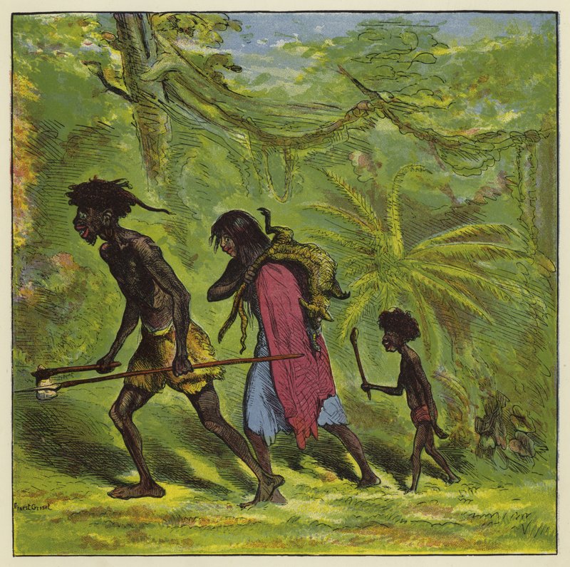 Ashanti-familien ute for dagen av Ernest Henry Griset