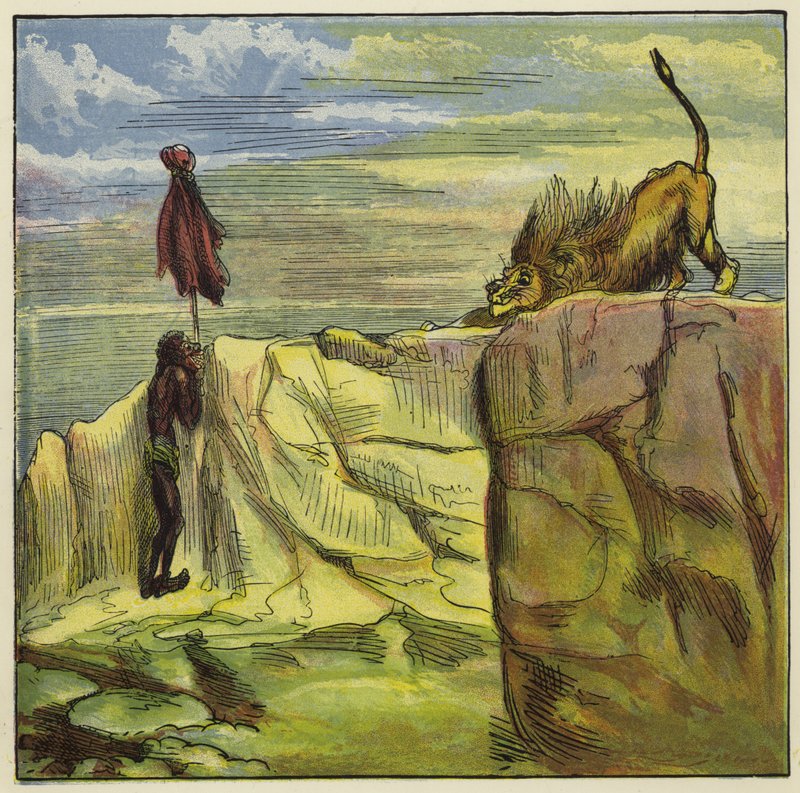 Ashanti-løvejakt av Ernest Henry Griset