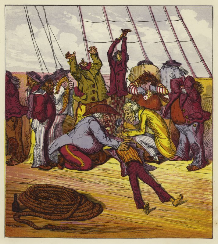 Billee besvimte om bord på Mary Jane av Ernest Henry Griset