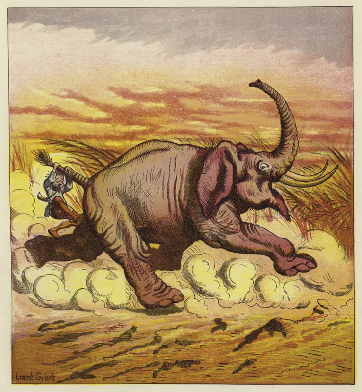 Jim Bold og en rasende elefant av Ernest Henry Griset
