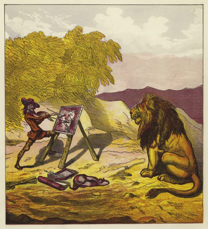 John Bold maler løven av Ernest Henry Griset