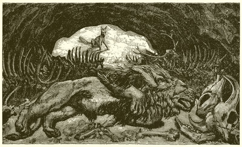 Reven og den syke løven av Ernest Henry Griset