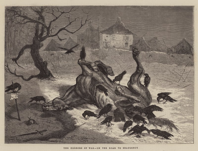 The Horrors of War, on the Road to Beaugency av Ernest Henry Griset