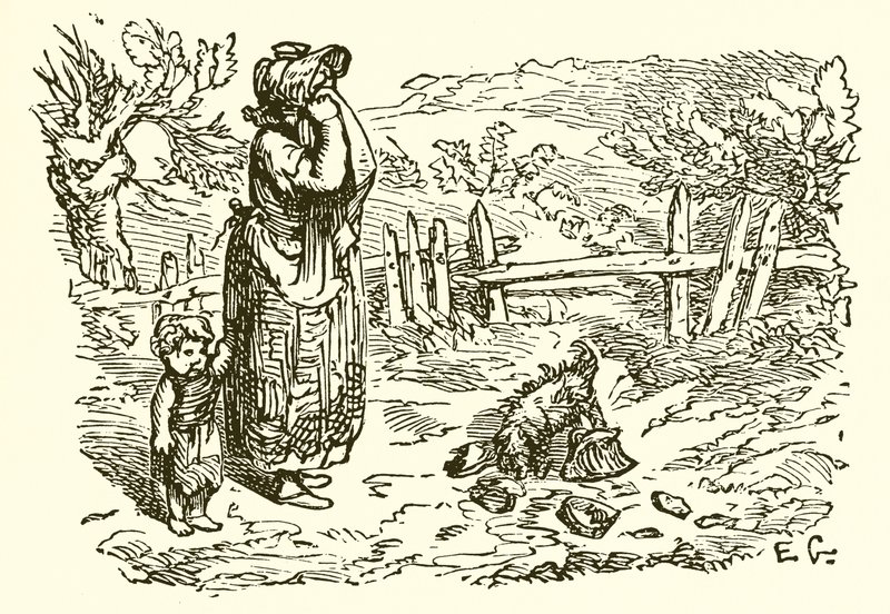Hushjelpen og melkespann av Ernest Henry Griset